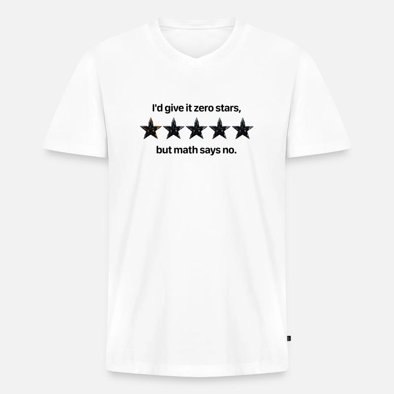 Zero Stars Math Comedy - Männer Premium Bio T-Shirt mit V-Ausschnitt - Weiß