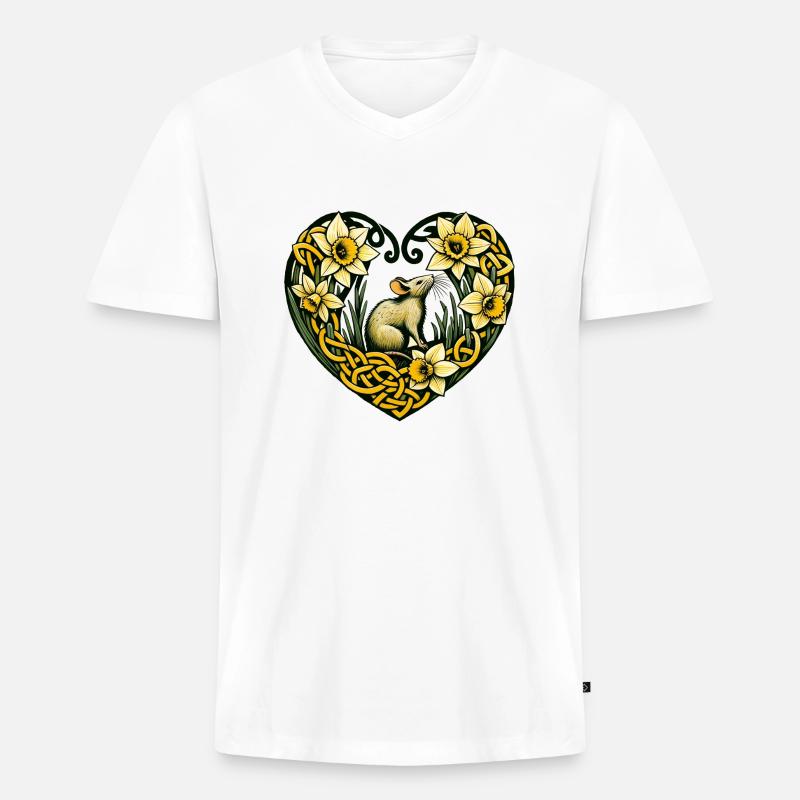 Nagetier-Liebe - Männer Premium Bio T-Shirt mit V-Ausschnitt - Weiß