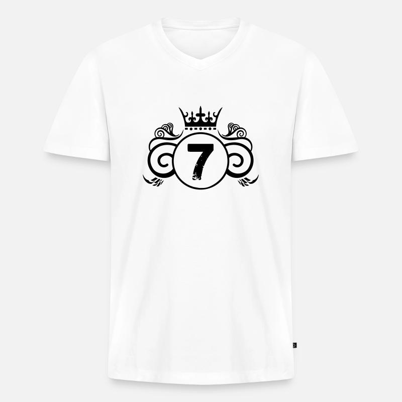 wappen 7 - Männer Premium Bio T-Shirt mit V-Ausschnitt - Weiß