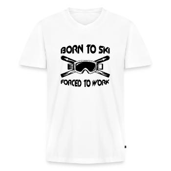 Ski fahren Ski Motiv für Schi Fahrer Schifahrer - Männer Premium Bio T-Shirt mit V-Ausschnitt - Weiß - Vorne - Nico (187cm)