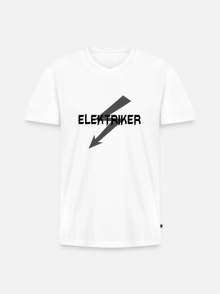 Elektriker - Männer Premium Bio T-Shirt mit V-Ausschnitt - Weiß