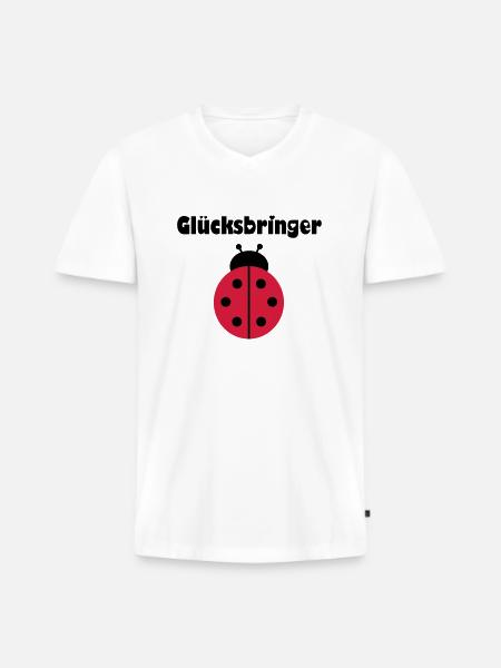 Marienkäfer - Männer Premium Bio T-Shirt mit V-Ausschnitt - Weiß
