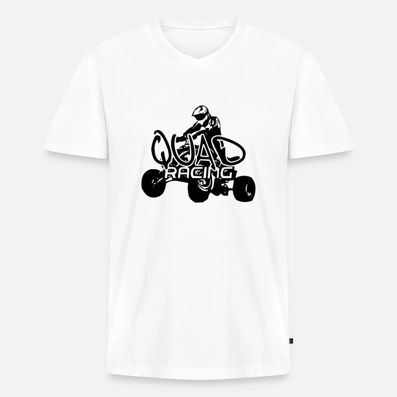 quad3 - Männer Premium Bio T-Shirt mit V-Ausschnitt - Weiß