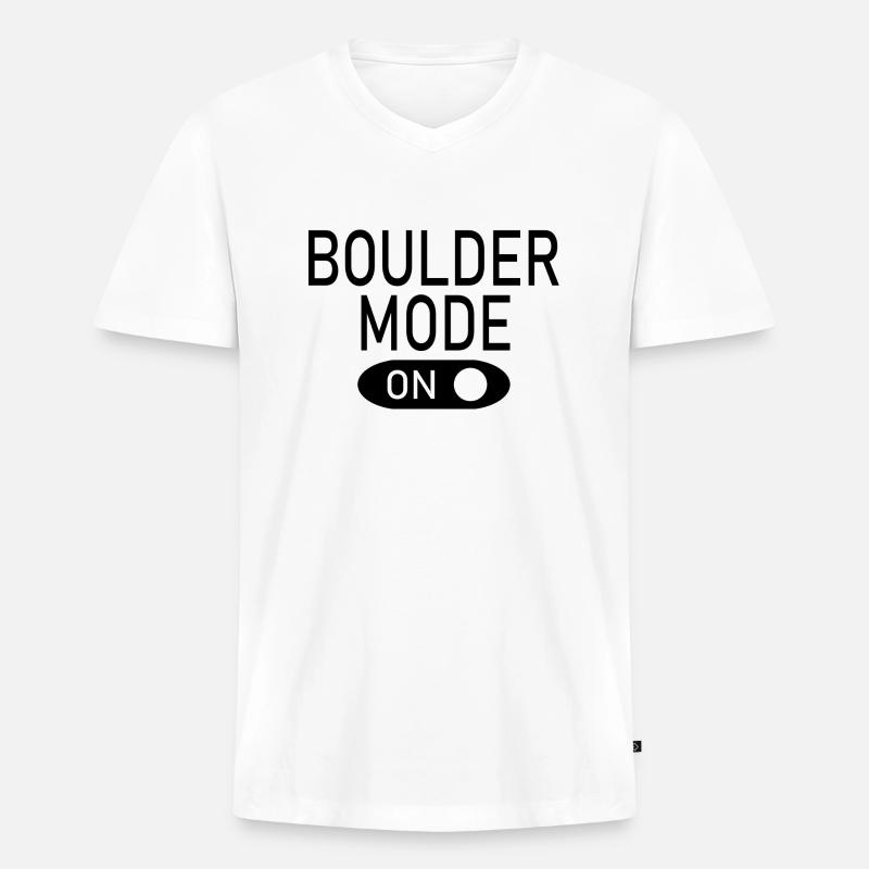 Bouldern Klettern Climbing - Männer Premium Bio T-Shirt mit V-Ausschnitt - Weiß