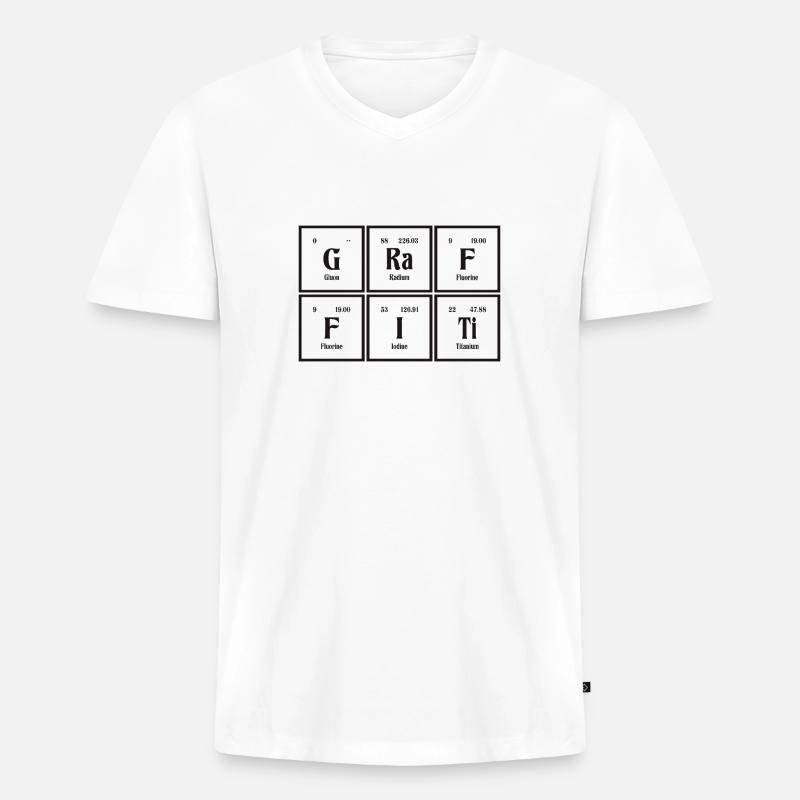 Graffiti-| Periodensystem der Elemente - Männer Premium Bio T-Shirt mit V-Ausschnitt - Weiß