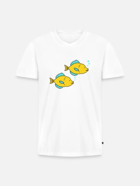 Pisces Comic - Men's Premium Organic T-shirt with V-neck - white