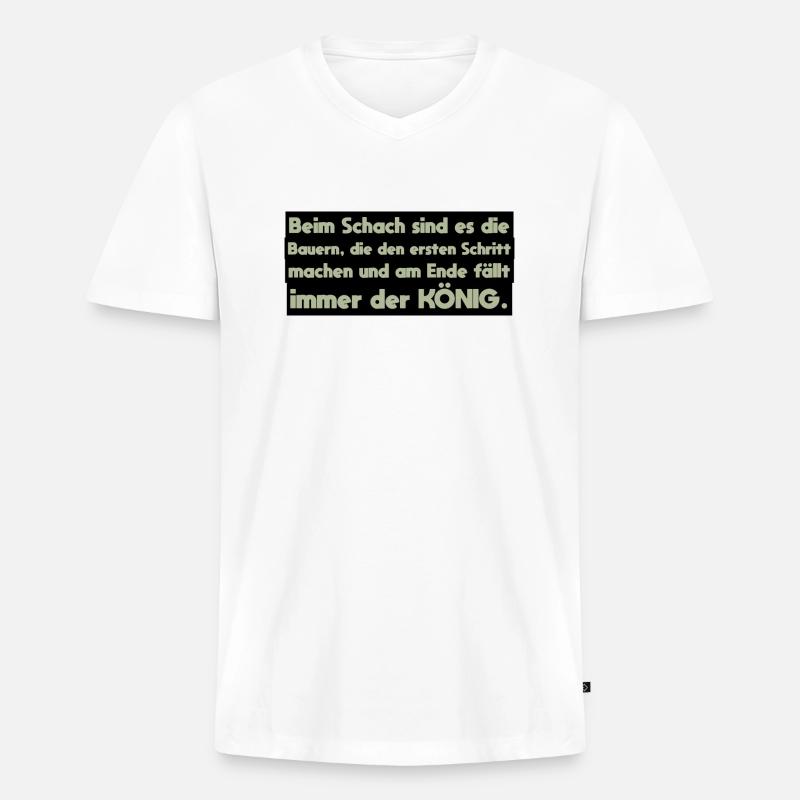 Bauer Spruch - Männer Premium Bio T-Shirt mit V-Ausschnitt - Weiß