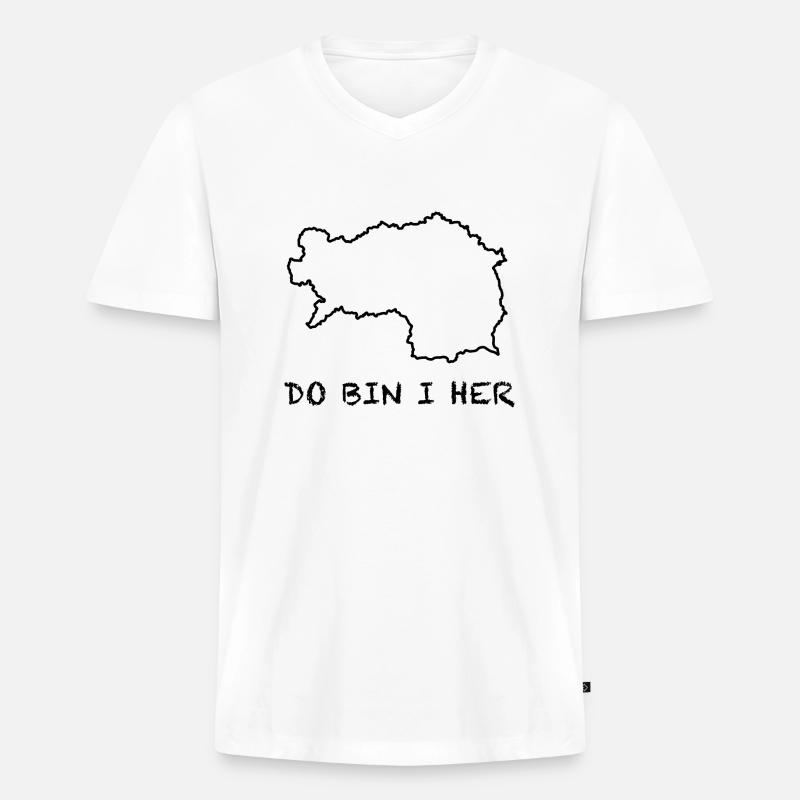 do bin i her - Steiermark - Männer Premium Bio T-Shirt mit V-Ausschnitt - Weiß