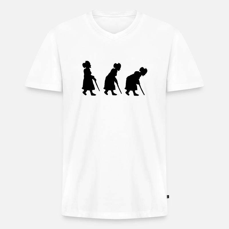 oma re-evolution - Männer Premium Bio T-Shirt mit V-Ausschnitt - Weiß