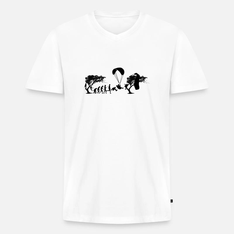 PG evolution - Männer Premium Bio T-Shirt mit V-Ausschnitt - Weiß