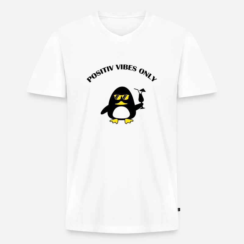 Beach Duck - Männer Premium Bio T-Shirt mit V-Ausschnitt - Weiß
