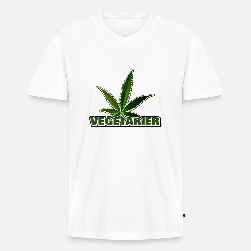 vegetarier v2 - Männer Premium Bio T-Shirt mit V-Ausschnitt - Weiß