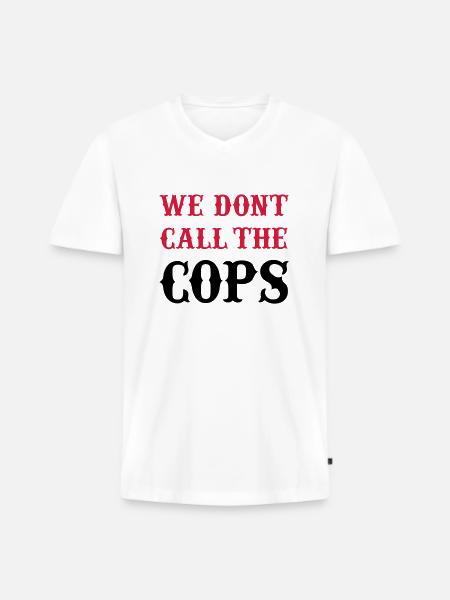 cops - Männer Premium Bio T-Shirt mit V-Ausschnitt - Weiß