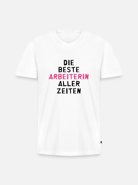 Arbeiter - Arbeiterin - Arbeit - Gewerkschaft - Männer Premium Bio T-Shirt mit V-Ausschnitt - Weiß
