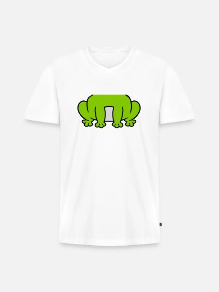 Costume small sitting frog - Men's Premium Organic T-shirt with V-neck - white
