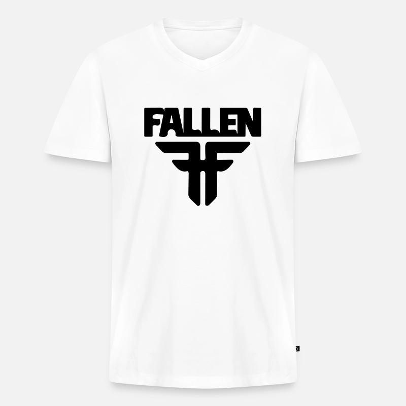 gefallen - Männer Premium Bio T-Shirt mit V-Ausschnitt - Weiß