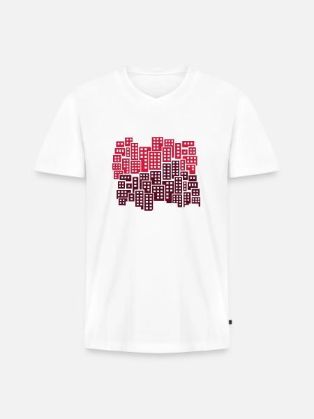 Stadt - Männer Premium Bio T-Shirt mit V-Ausschnitt - Weiß
