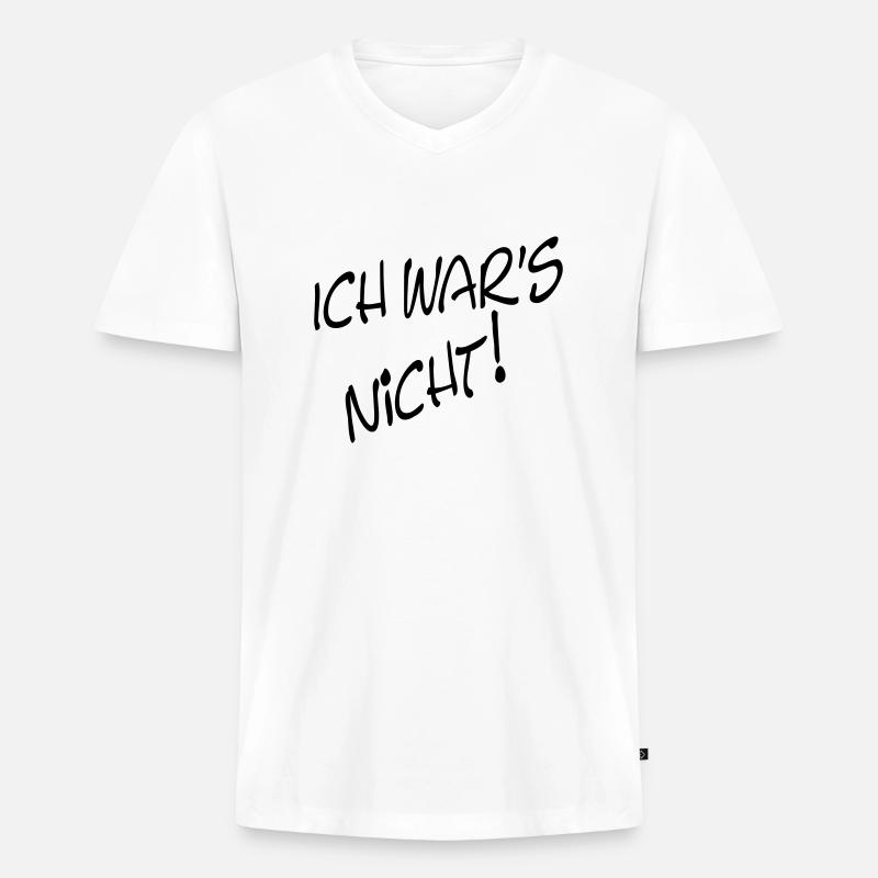 ICH WAR'S NICHT! - Männer Premium Bio T-Shirt mit V-Ausschnitt - Weiß