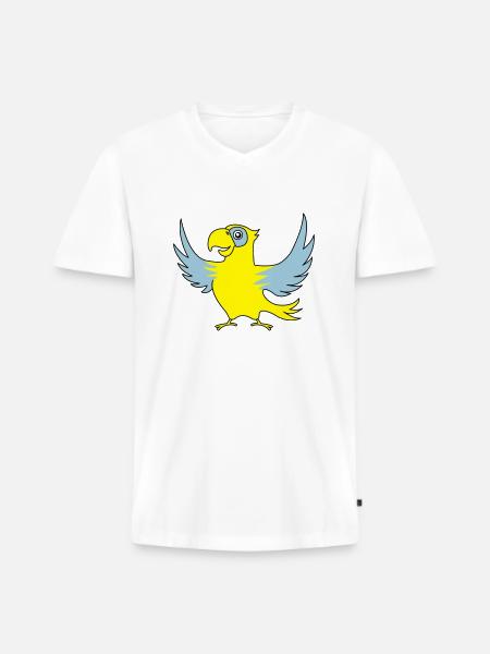 papagei_02 - T-shirt encolure en V Premium bio Homme - blanc