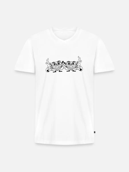 Team Hemp Smoking Monsters - Men's Premium Organic T-shirt with V-neck - white