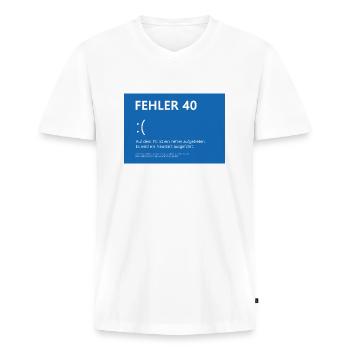 Fehler 40 - Männer Premium Bio T-Shirt mit V-Ausschnitt - Weiß - Vorne - Nico (187cm)