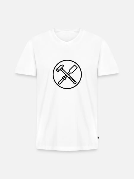 Handwerk - Männer Premium Bio T-Shirt mit V-Ausschnitt - Weiß