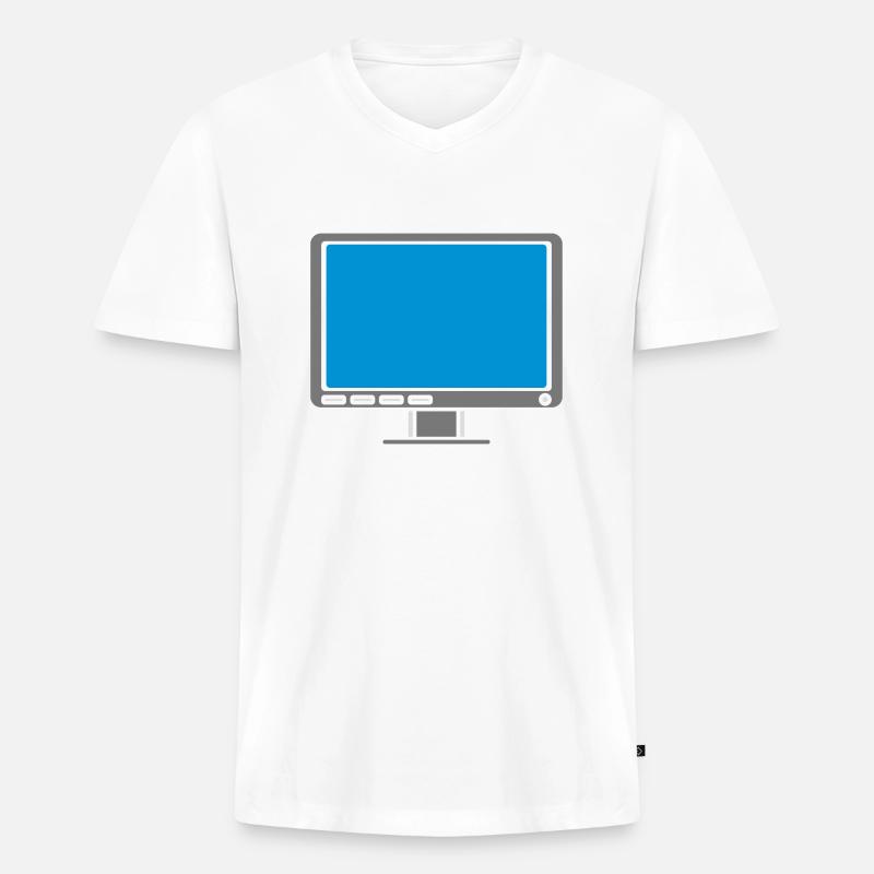 Design Bildschirm Anzeige Computer - Männer Premium Bio T-Shirt mit V-Ausschnitt - Weiß