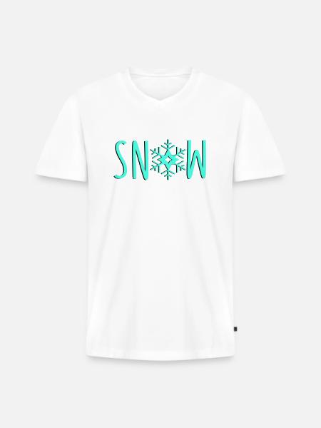 Snowflake Snow - Men's Premium Organic T-shirt with V-neck - white