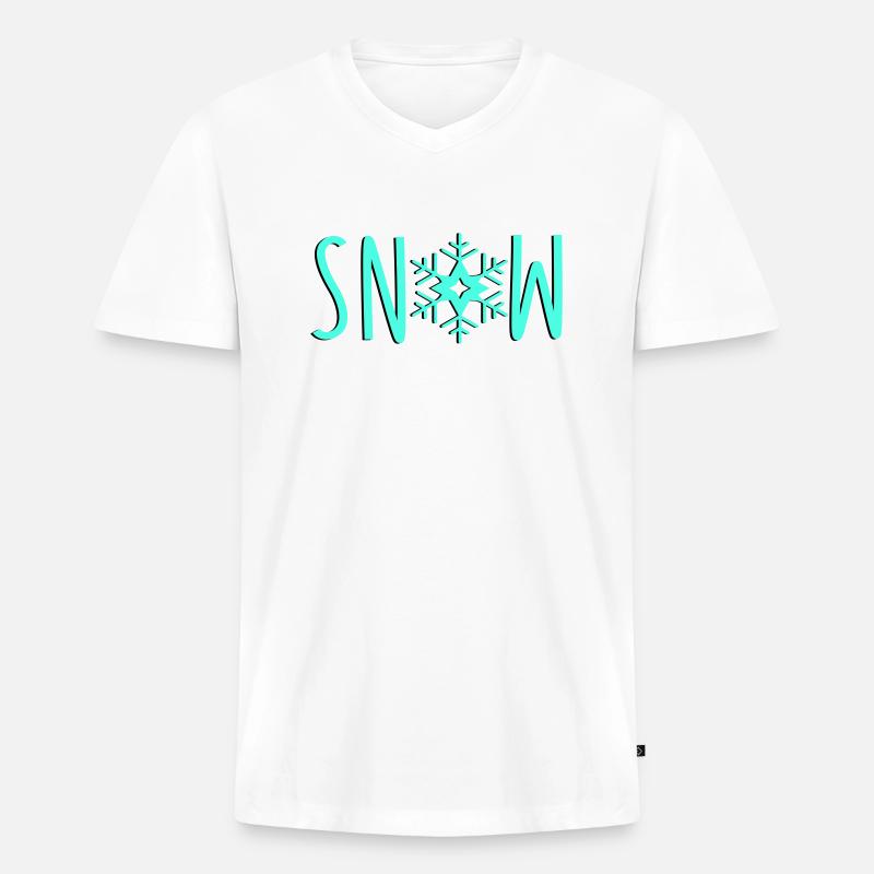 schneeflocke snow - Männer Premium Bio T-Shirt mit V-Ausschnitt - Weiß