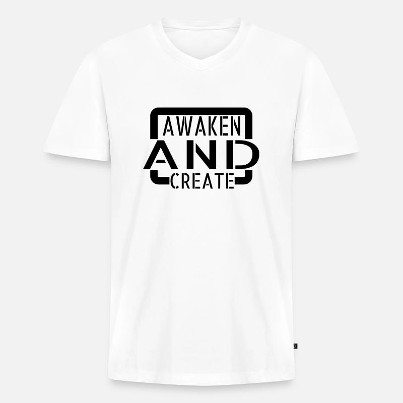 funny enlightenment practices statement - Männer Premium Bio T-Shirt mit V-Ausschnitt - Weiß