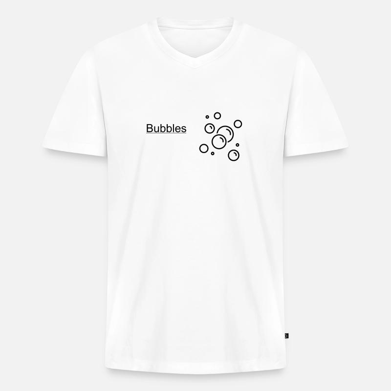 BUBBLES blässchen - Männer Premium Bio T-Shirt mit V-Ausschnitt - Weiß
