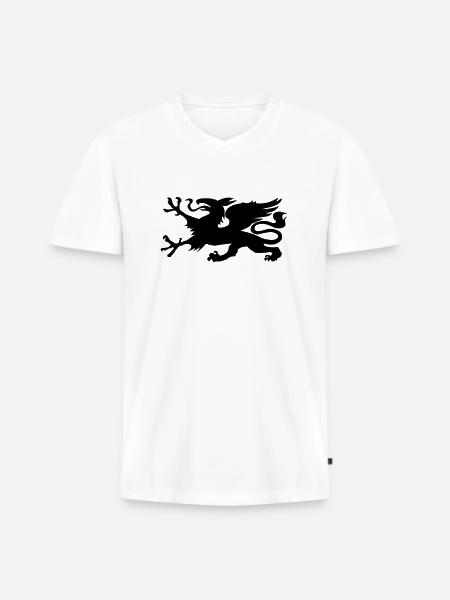 HRO Greif - Männer Premium Bio T-Shirt mit V-Ausschnitt - Weiß