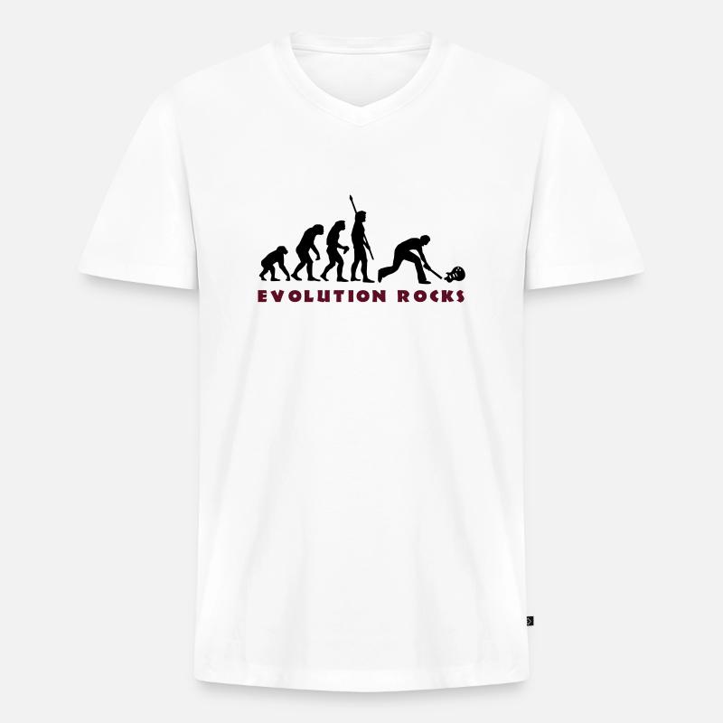 evolution_smash_guitar_01_b_2c - Männer Premium Bio T-Shirt mit V-Ausschnitt - Weiß