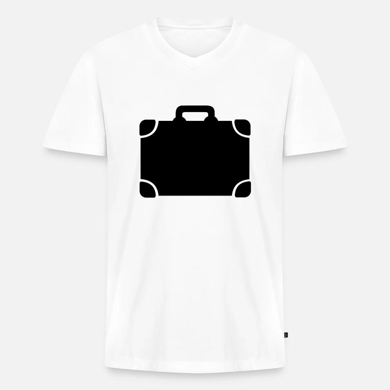 Koffer - Männer Premium Bio T-Shirt mit V-Ausschnitt - Weiß