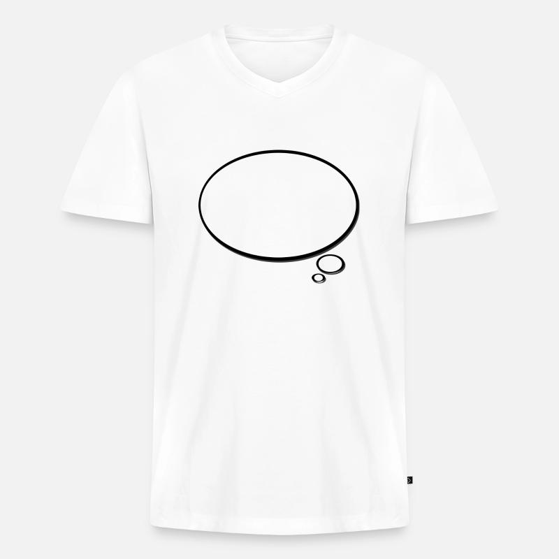 sprechblase - Männer Premium Bio T-Shirt mit V-Ausschnitt - Weiß