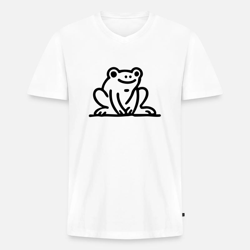 Frosch Fröschchen - Männer Premium Bio T-Shirt mit V-Ausschnitt - Weiß