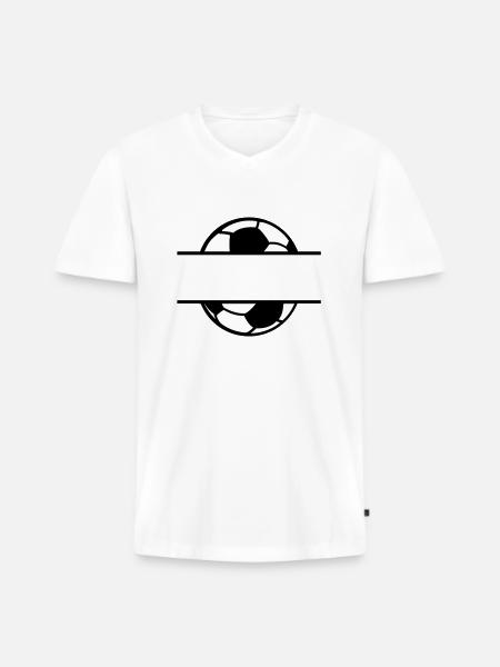 Fußball Soccer - Männer Premium Bio T-Shirt mit V-Ausschnitt - Weiß