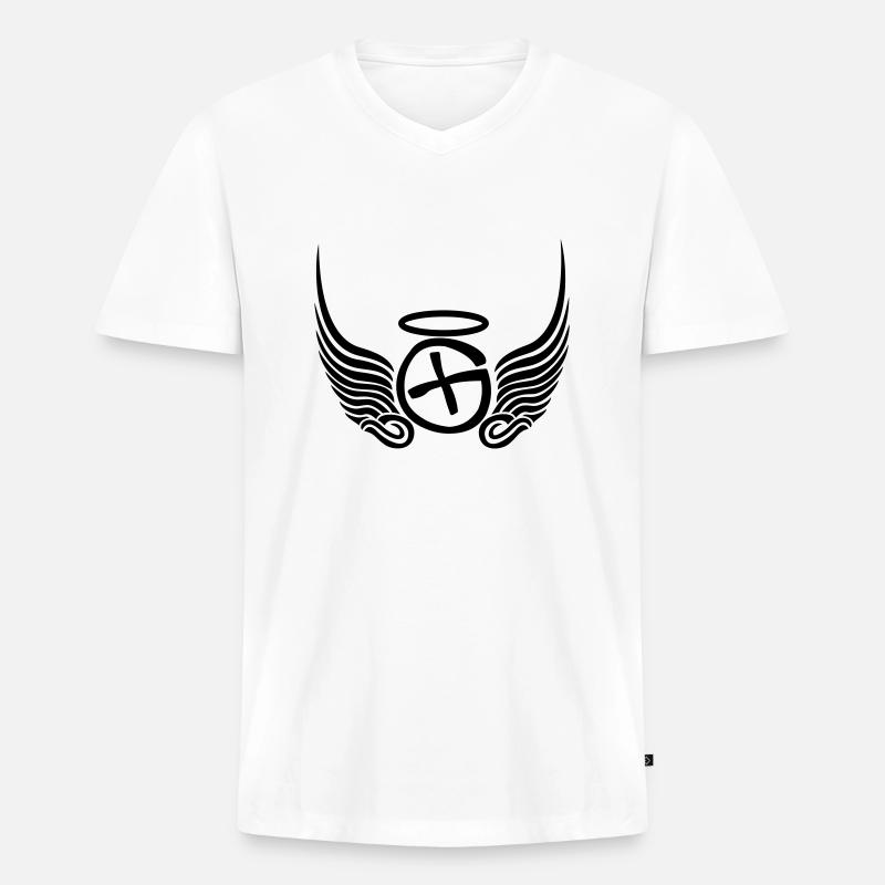 GC Engelchen - Männer Premium Bio T-Shirt mit V-Ausschnitt - Weiß
