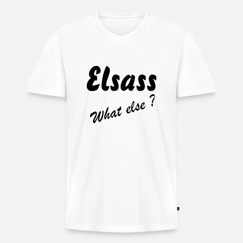 Elsass, was sonst - Männer Premium Bio T-Shirt mit V-Ausschnitt - Weiß