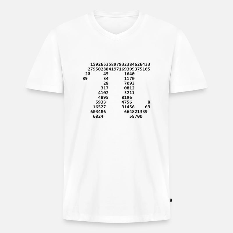 Pi - Männer Premium Bio T-Shirt mit V-Ausschnitt - Weiß