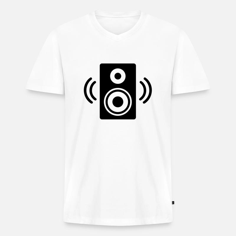 Lautsprecher - Männer Premium Bio T-Shirt mit V-Ausschnitt - Weiß