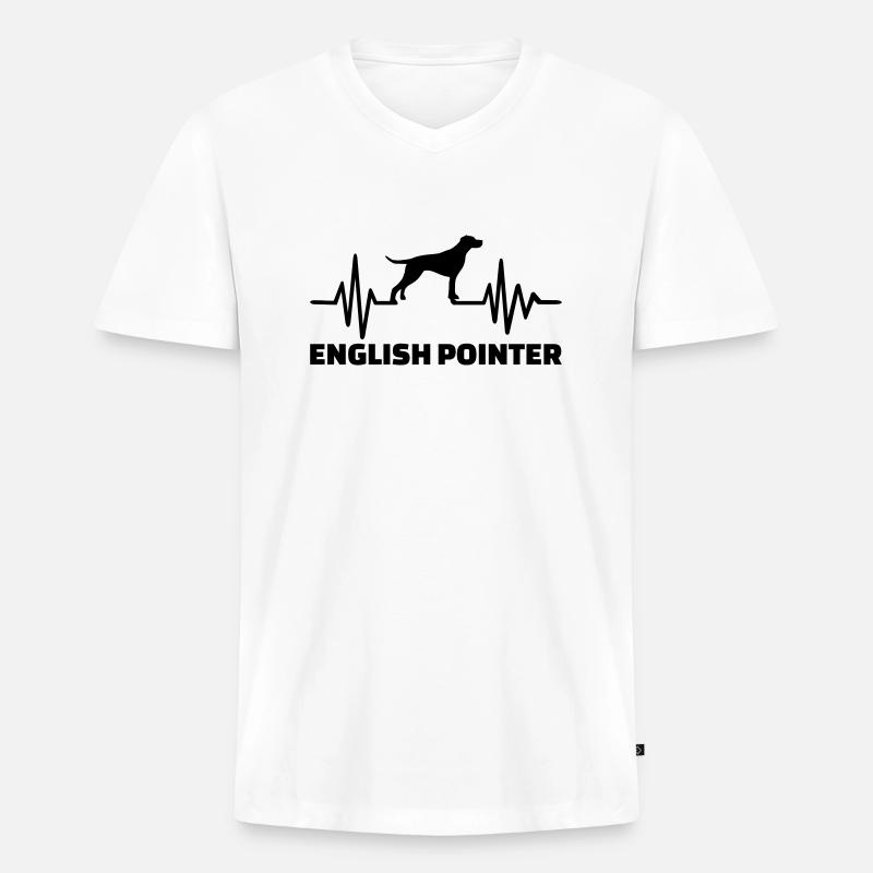 English Pointer - Männer Premium Bio T-Shirt mit V-Ausschnitt - Weiß