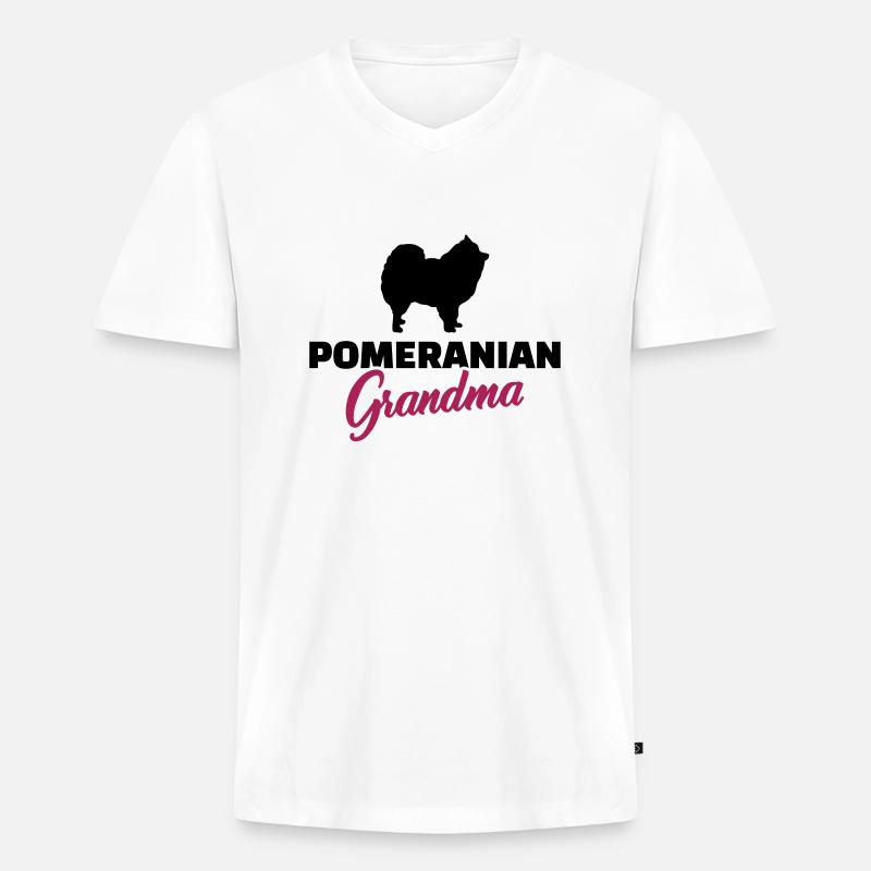 Spitz - Männer Premium Bio T-Shirt mit V-Ausschnitt - Weiß
