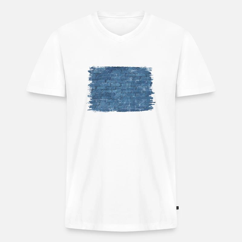 Die Mauer Muster - Ölmalerei - Männer Premium Bio T-Shirt mit V-Ausschnitt - Weiß