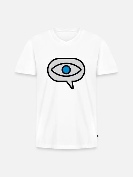 Eye Seeing Comic Speech Bubble - Men's Premium Organic T-shirt with V-neck - white