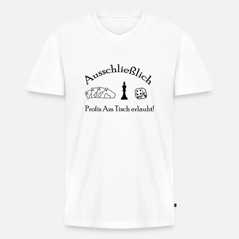 boardgame chess backgammon game night - Männer Premium Bio T-Shirt mit V-Ausschnitt - Weiß