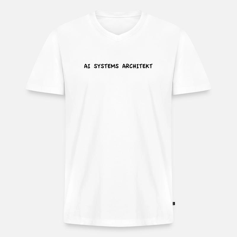 AI Systems Architekt - Männer Premium Bio T-Shirt mit V-Ausschnitt - Weiß