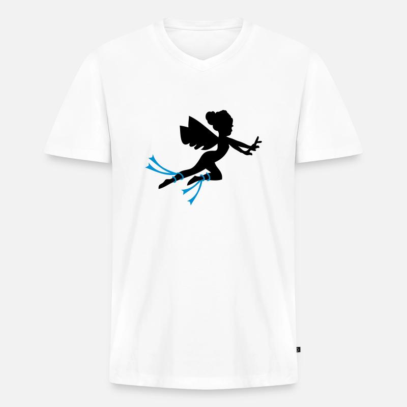 Fee griechischen Mythen - Männer Premium Bio T-Shirt mit V-Ausschnitt - Weiß