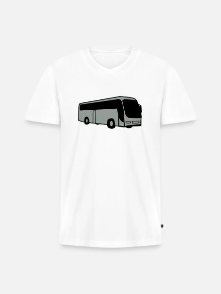 bus - T-shirt encolure en V Premium bio Homme - blanc