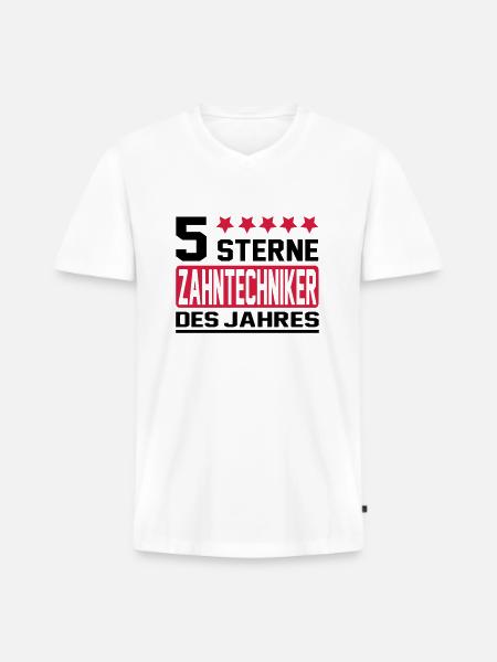 zahntechniker - Männer Premium Bio T-Shirt mit V-Ausschnitt - Weiß
